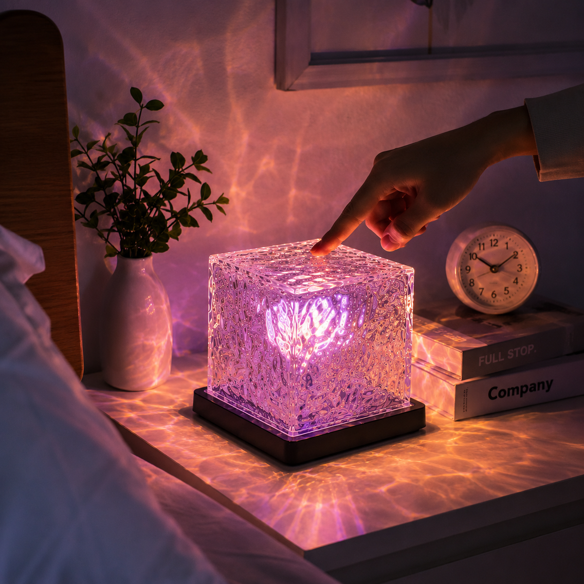 Crystal Cube Lamp – 16 Color RGB LED Night Light