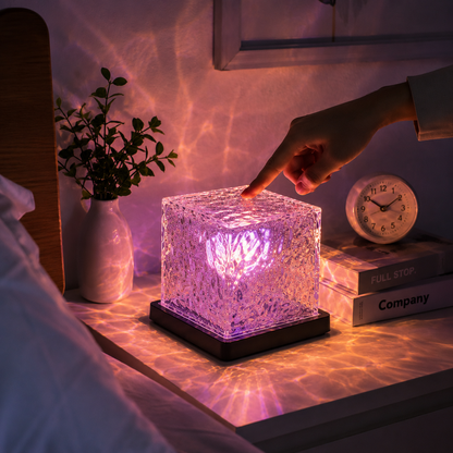 Crystal Cube Lamp – 16 Color RGB LED Night Light