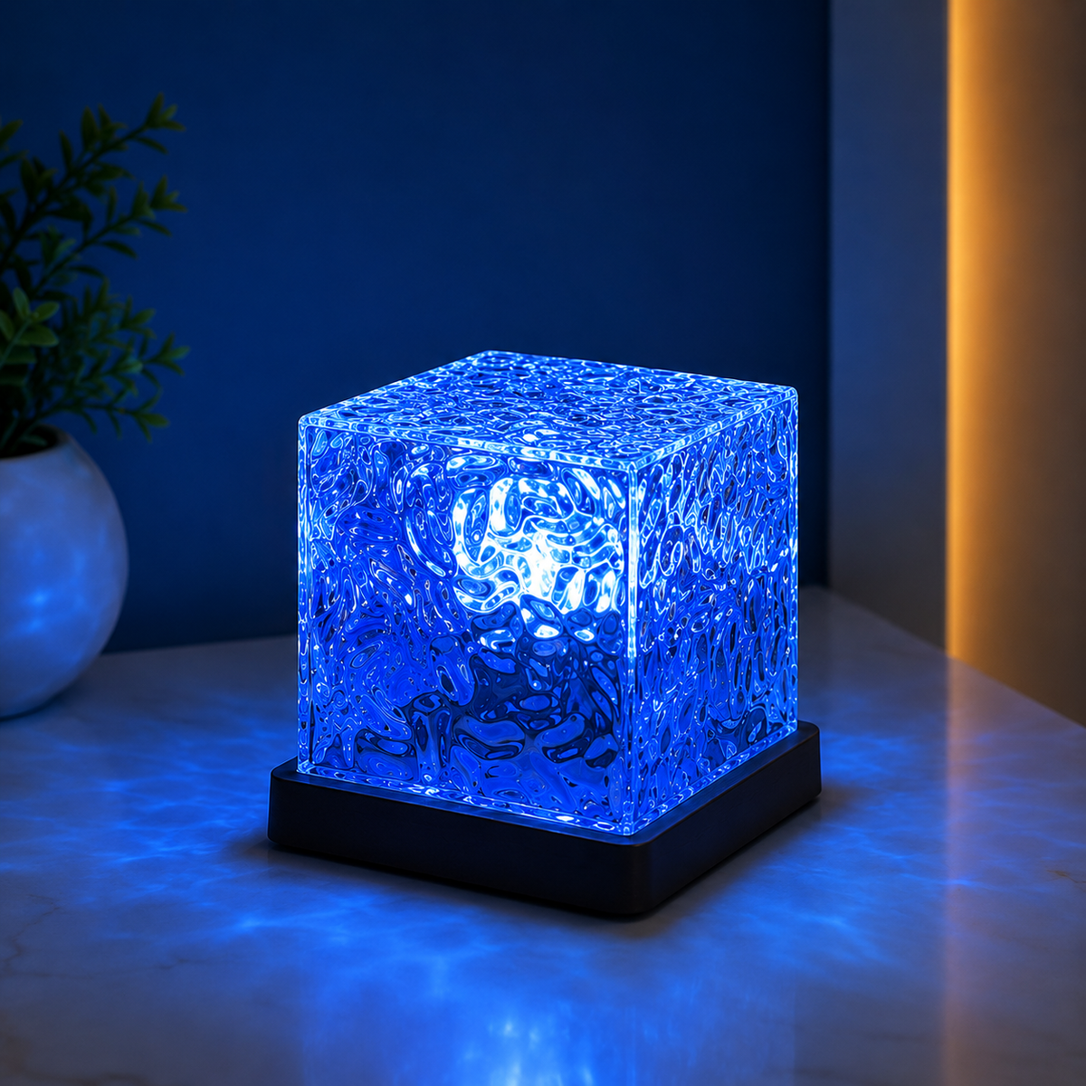 Crystal Cube Lamp – 16 Color RGB LED Night Light
