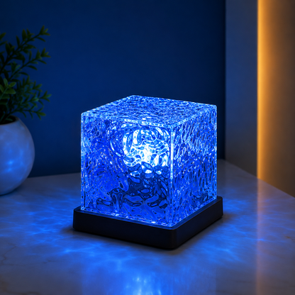 Crystal Cube Lamp – 16 Color RGB LED Night Light