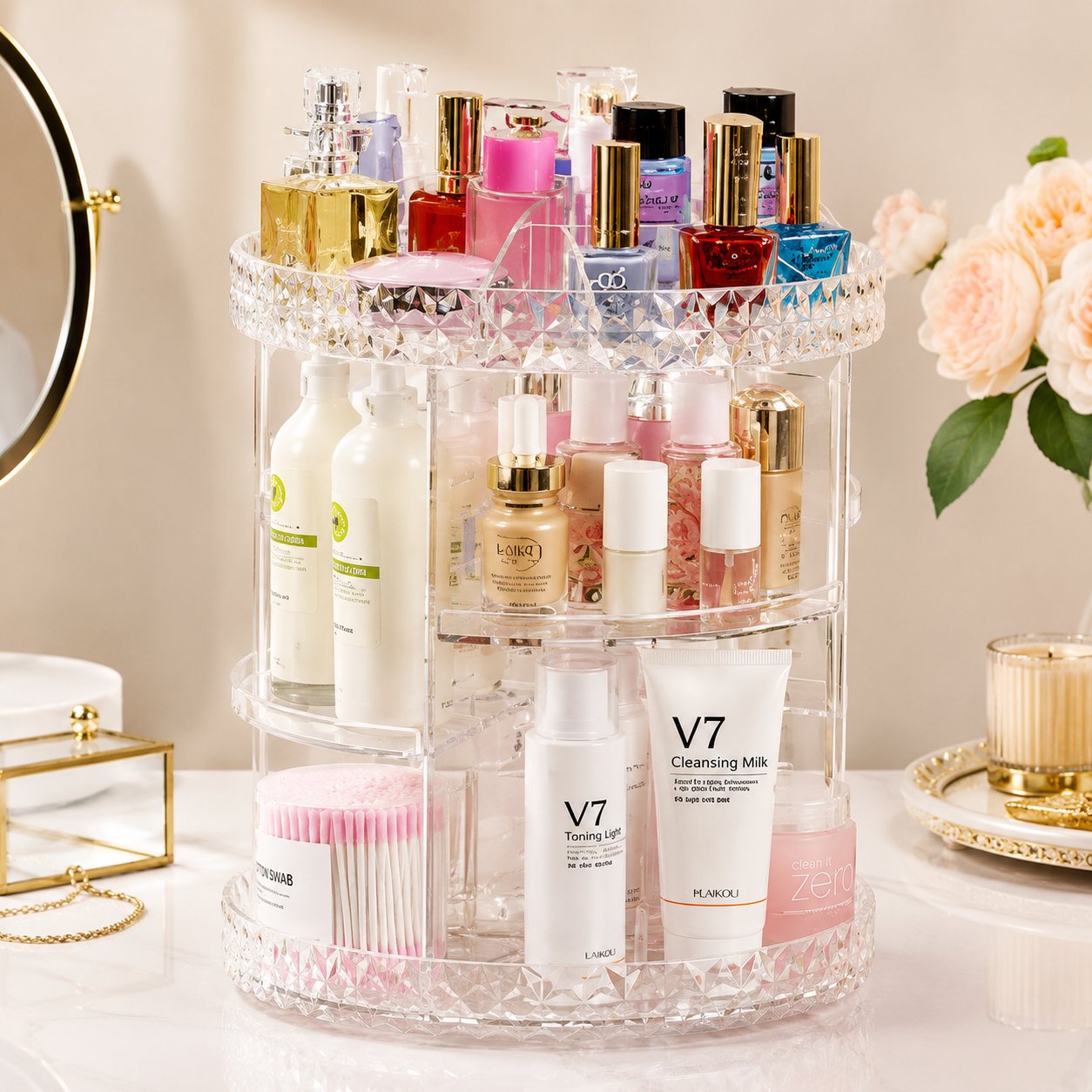 360° Rotating  Makeup Organizer