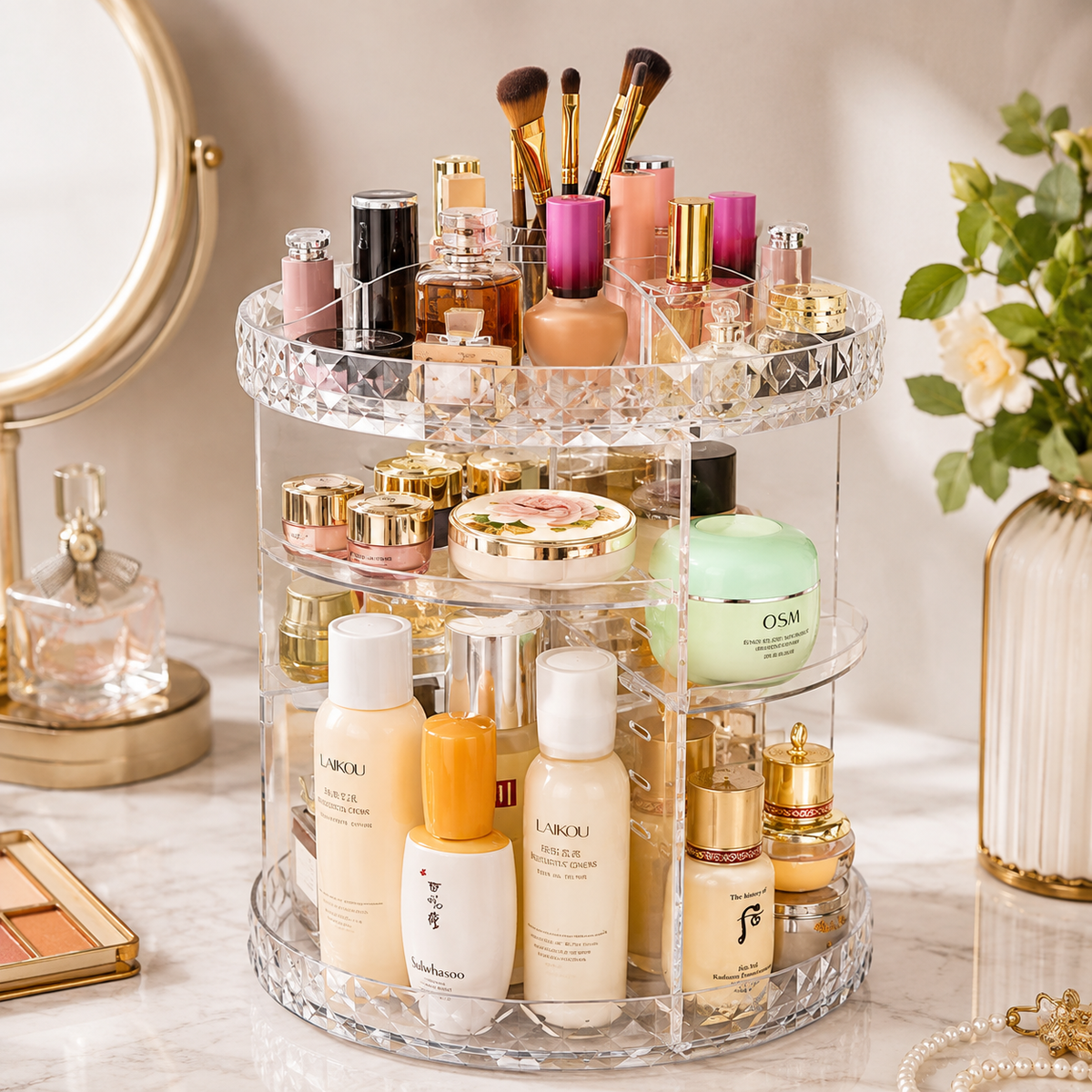 360° Rotating  Makeup Organizer