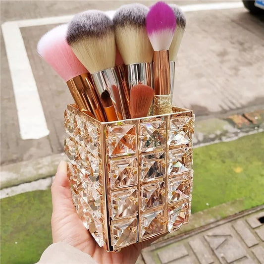 Crystal Brush Holder Square