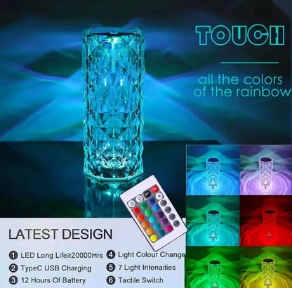 Rechargeable Touch Sensor + Remote Control LED Lamp Home Decor Station
