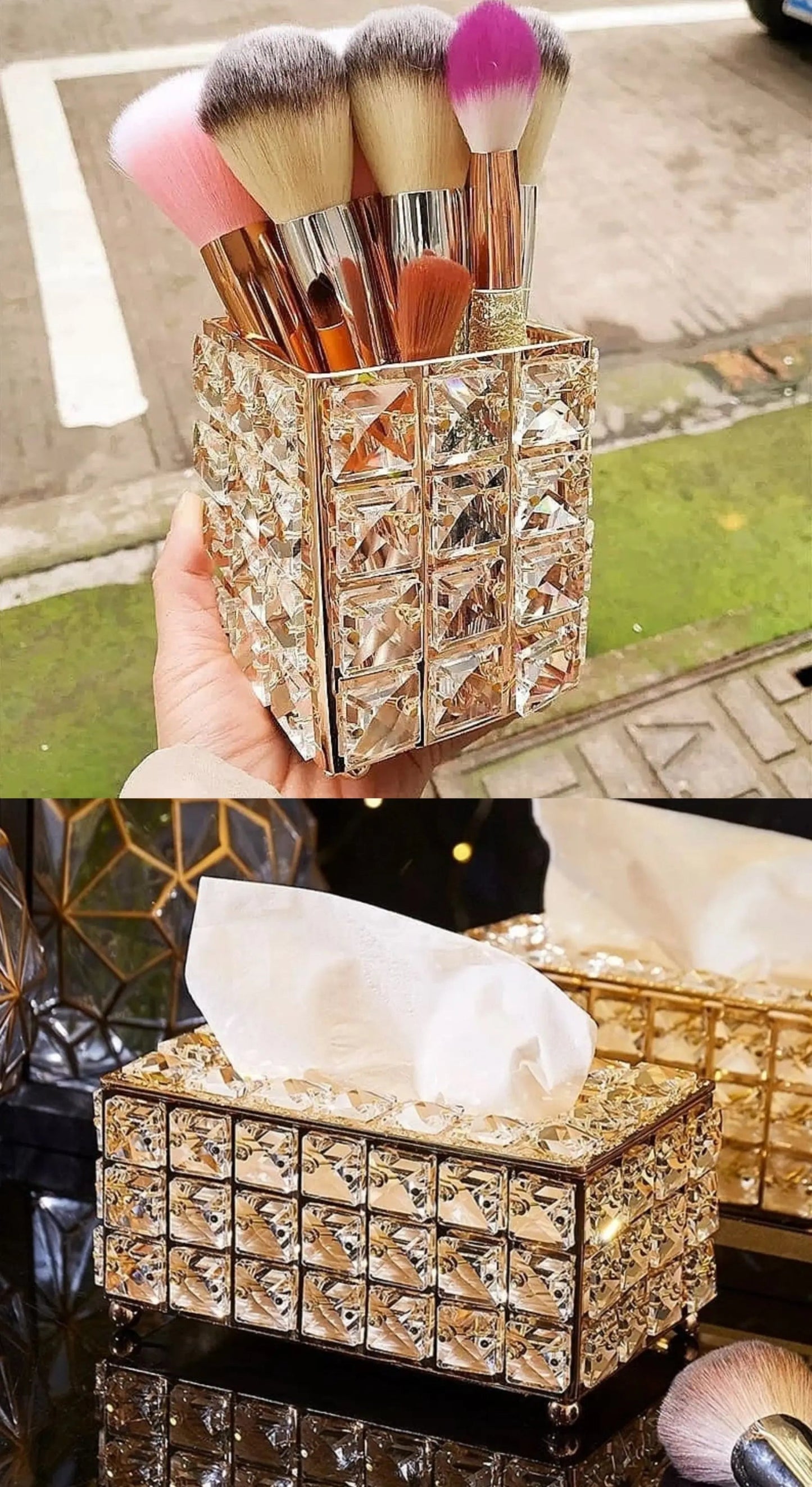Crystal 2 Piece Set Home Decor Station