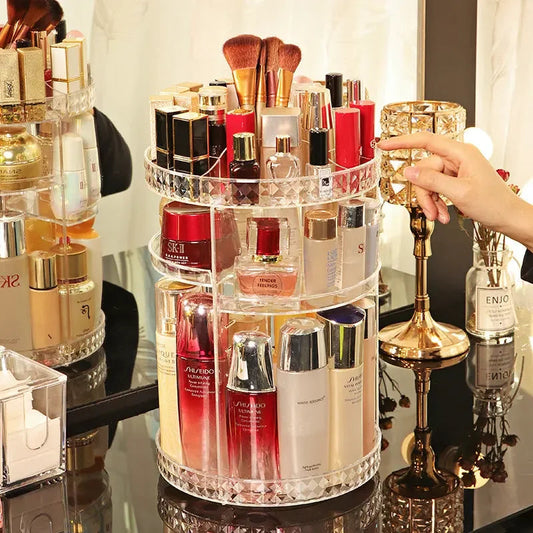 360° Rotating Makeup Organizer Home Decor Station