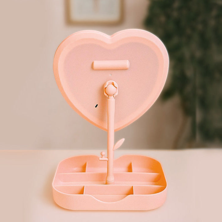 Touch Sensor Mirror & jewelry Organizer + Rechargeable LED Lights